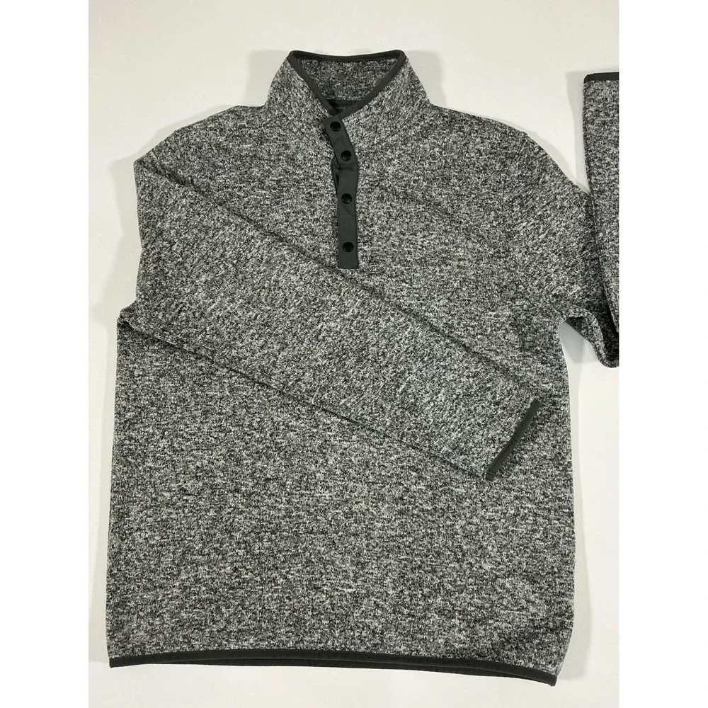 NWOT J. Crew Men's Authentic Fleece 1/4 Snap Pullover Heather Gray